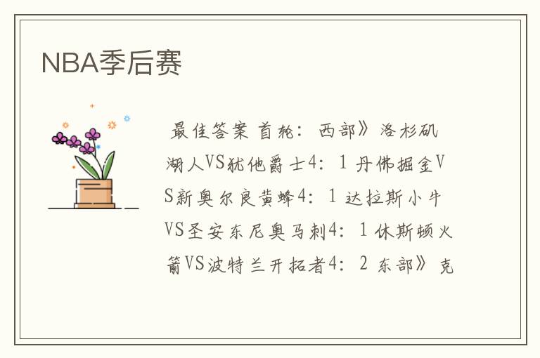 NBA季后赛