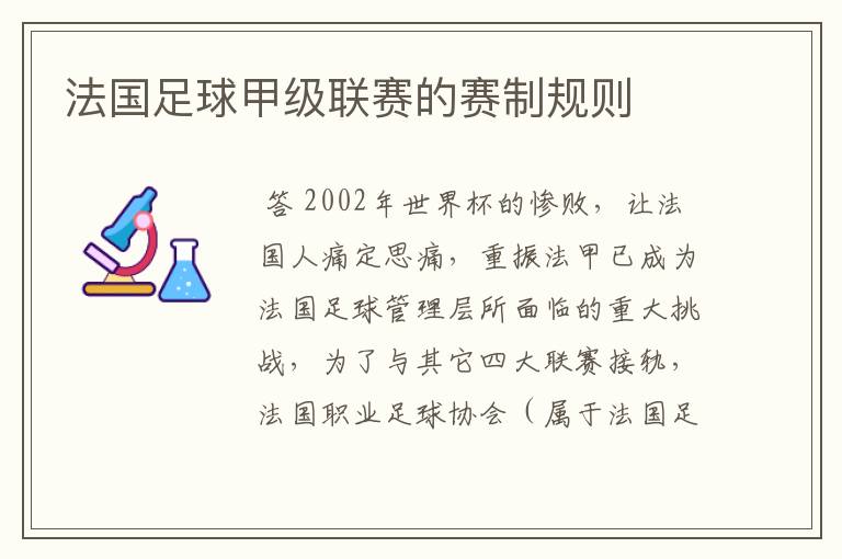 法国足球甲级联赛的赛制规则