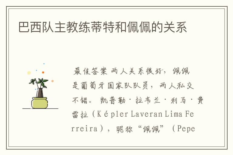 巴西队主教练蒂特和佩佩的关系