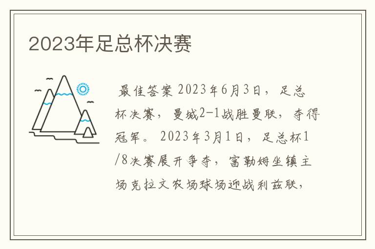 2023年足总杯决赛