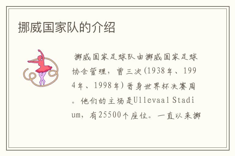 挪威国家队的介绍