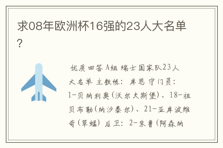 求08年欧洲杯16强的23人大名单?
