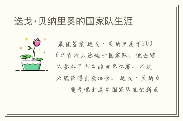 迭戈·贝纳里奥的国家队生涯