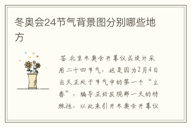 冬奥会24节气背景图分别哪些地方