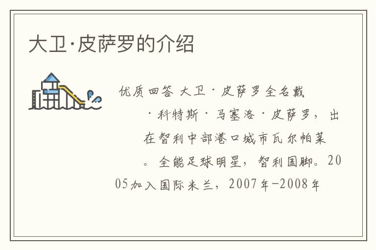 大卫·皮萨罗的介绍