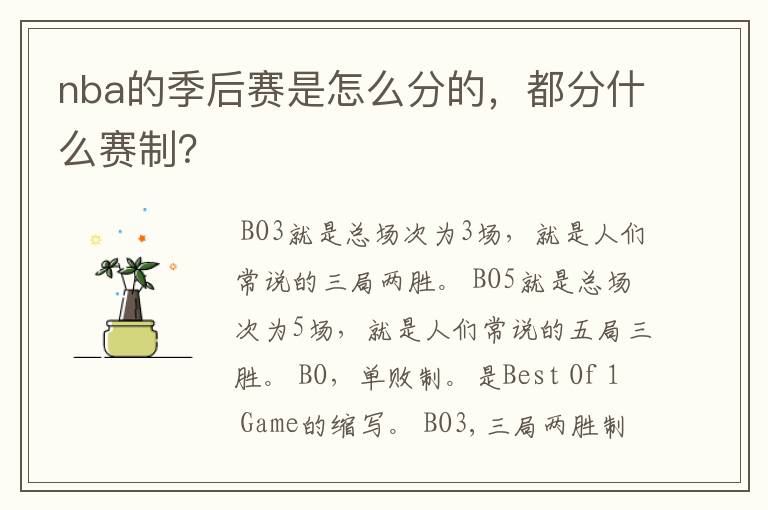 nba的季后赛是怎么分的,都分什么赛制?