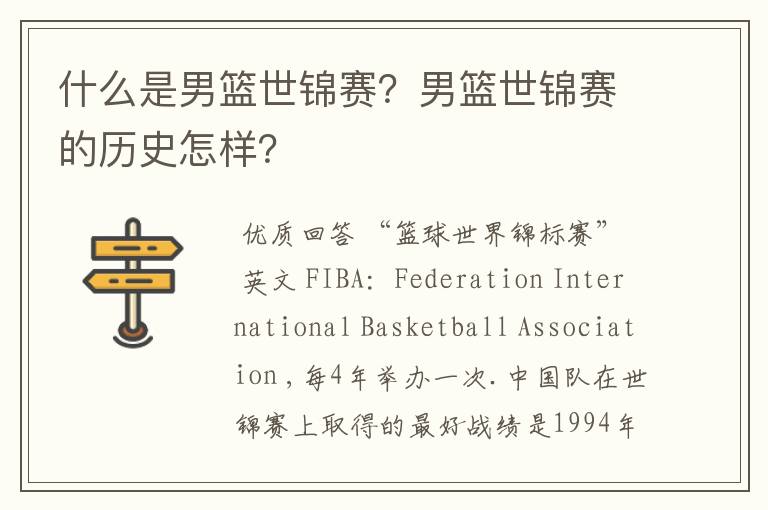 什么是男篮世锦赛？男篮世锦赛的历史怎样？