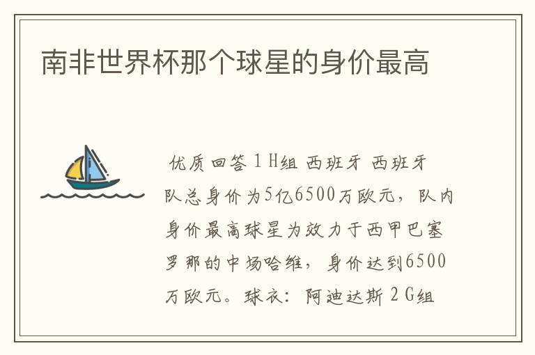 南非世界杯那个球星的身价最高