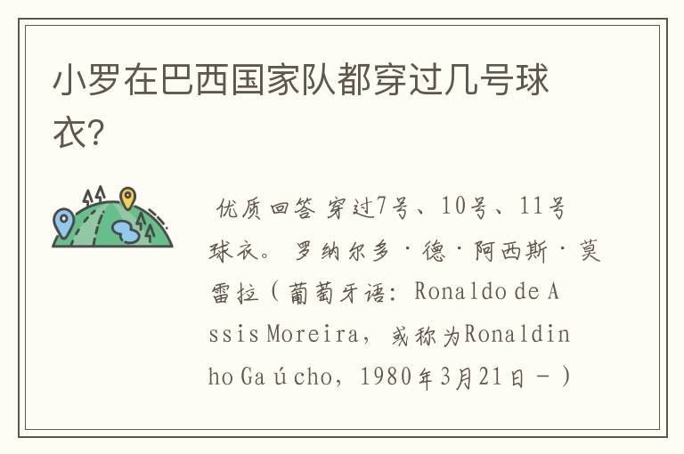 小罗在巴西国家队都穿过几号球衣？