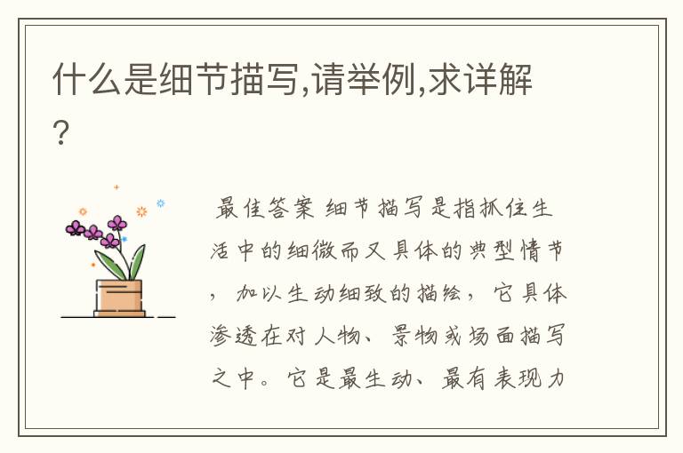 什么是细节描写,请举例,求详解?