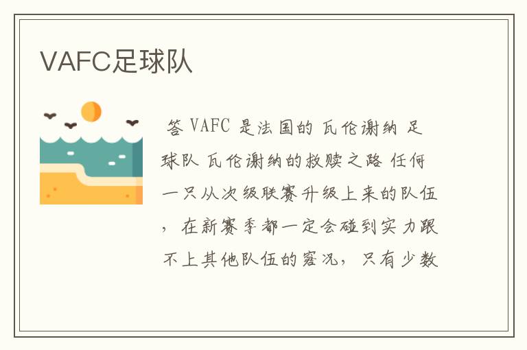 VAFC足球队