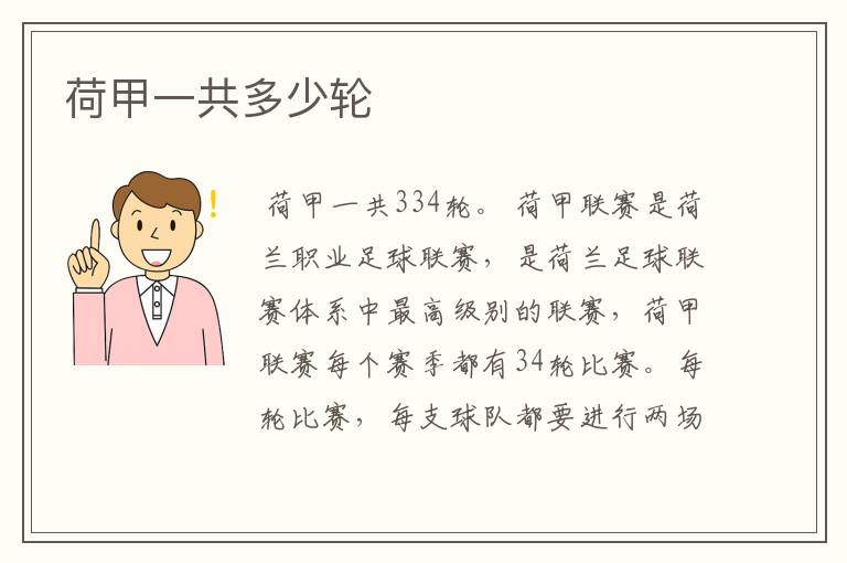 荷甲一共多少轮