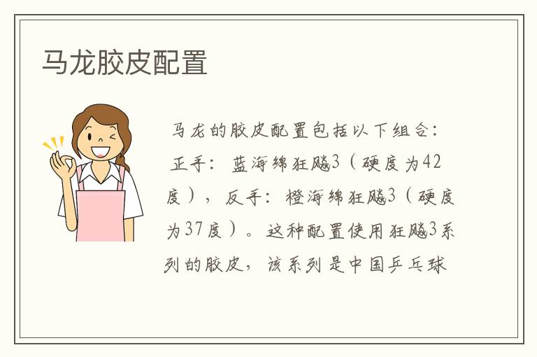 马龙胶皮配置