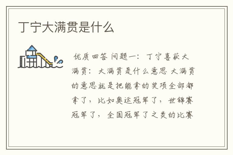 丁宁大满贯是什么