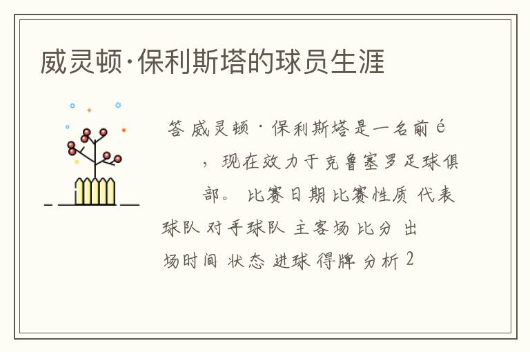 威灵顿·保利斯塔的球员生涯