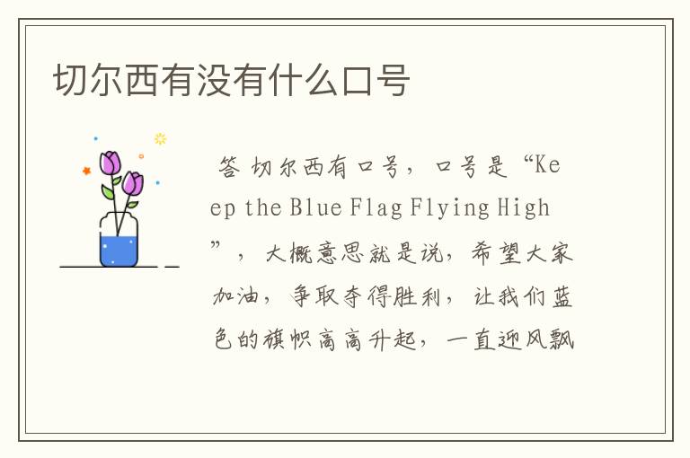 切尔西有没有什么口号