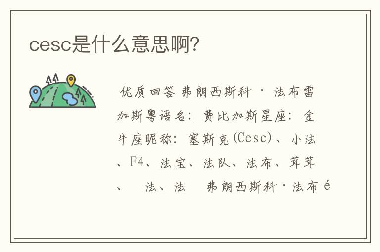 cesc是什么意思啊？