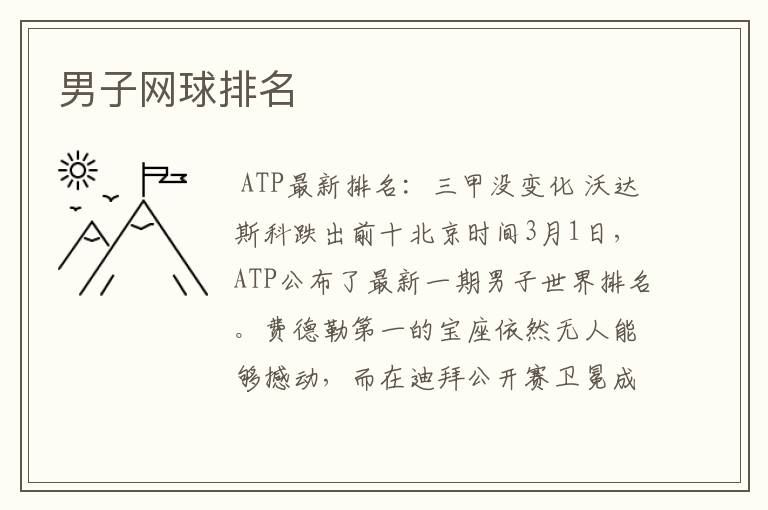 男子网球排名