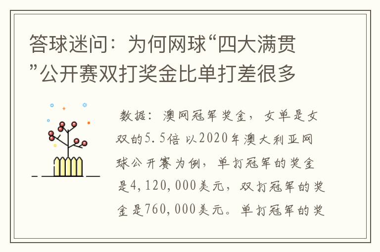 澳网冠军奖金__澳网冠军奖金为何这么高
